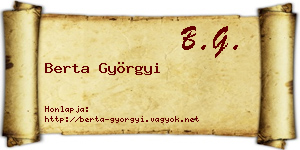 Berta Györgyi névjegykártya